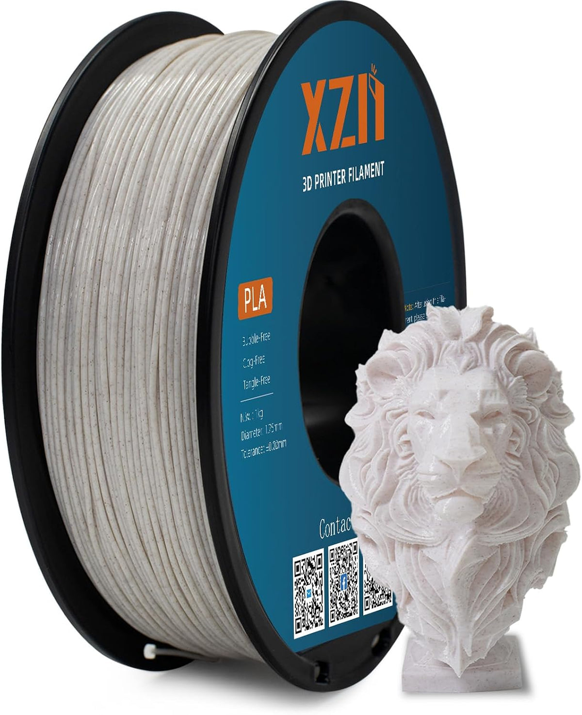 XZN Mármol PLA, filamento PLA de 1.75 mm 1 carrete de KG (2.2 libra...