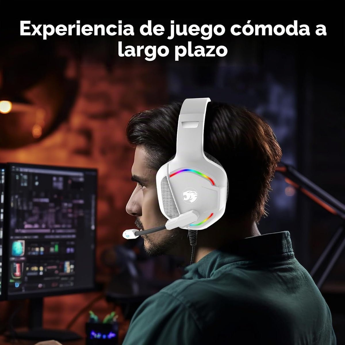 IMYB A36 Auriculares para juegos con micrófono estéreo para PC, PS5...