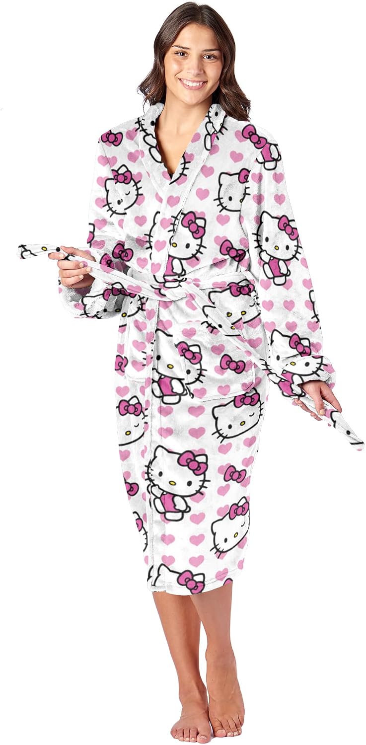 Northwest - Bata de Hello Kitty para mujer de seda táctil para esta...