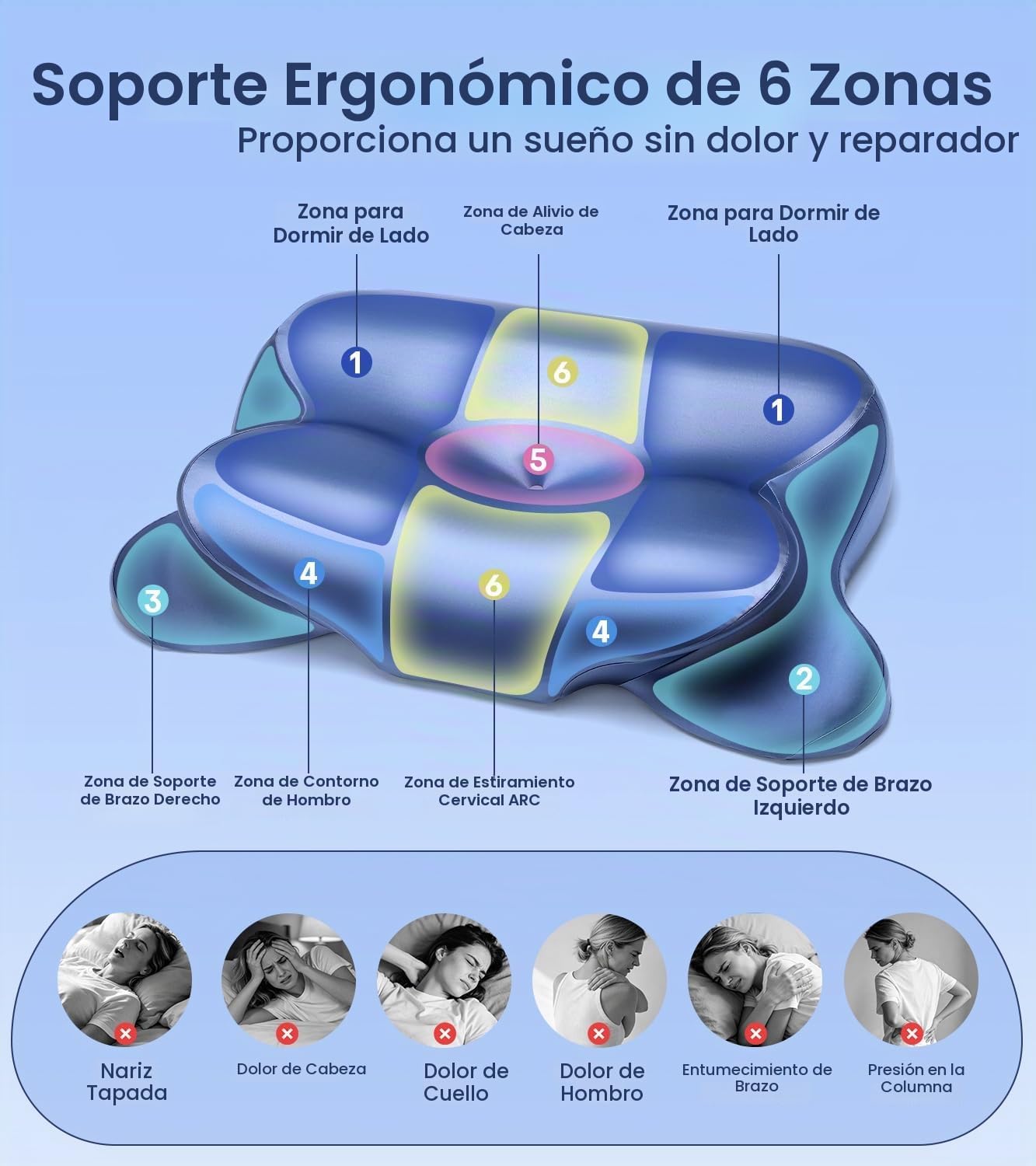 Almohada de espuma viscoelástica de gel de enfriamiento 2026, almoh...