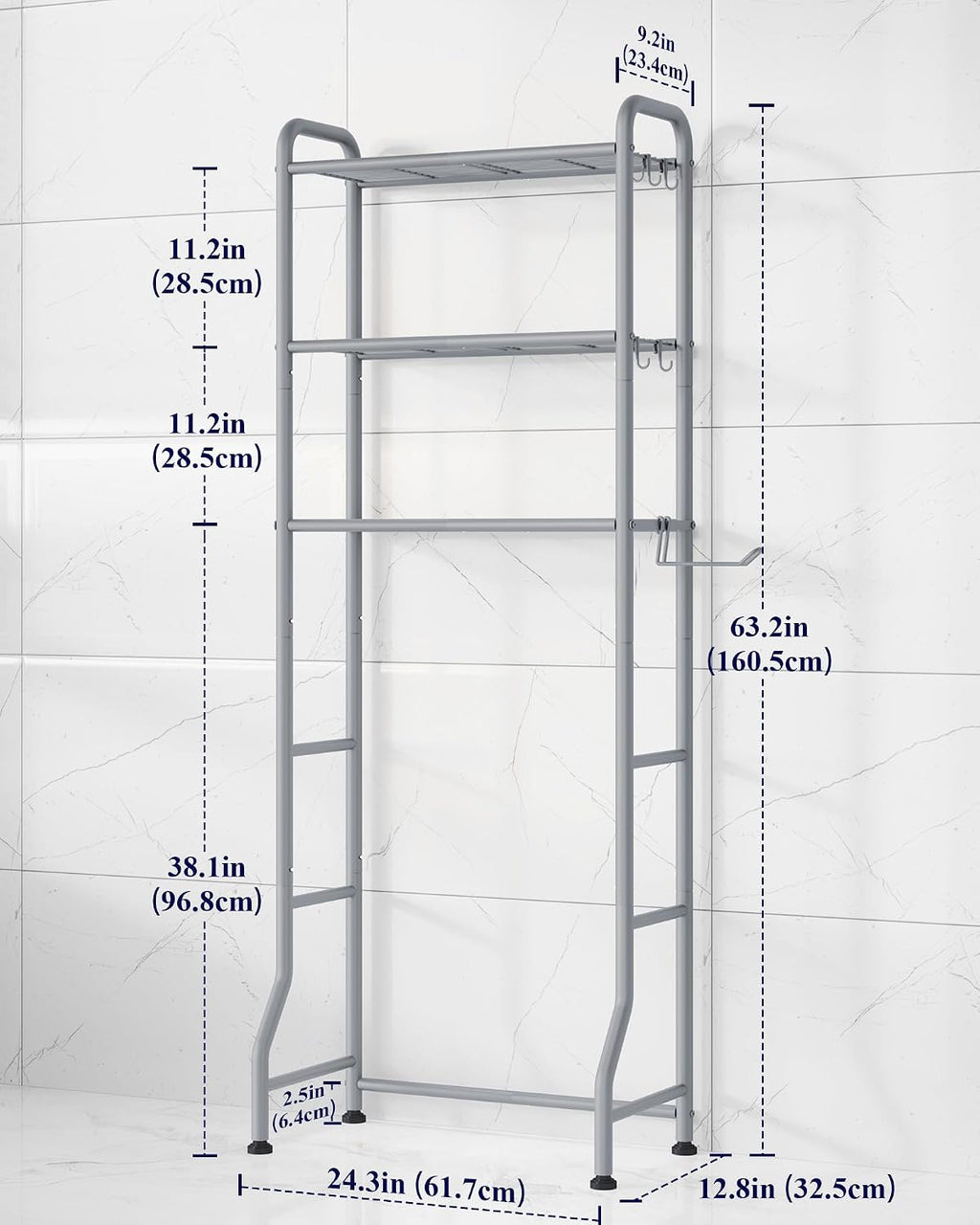 Kitsure Estante de almacenamiento sobre el inodoro, estante organiz...