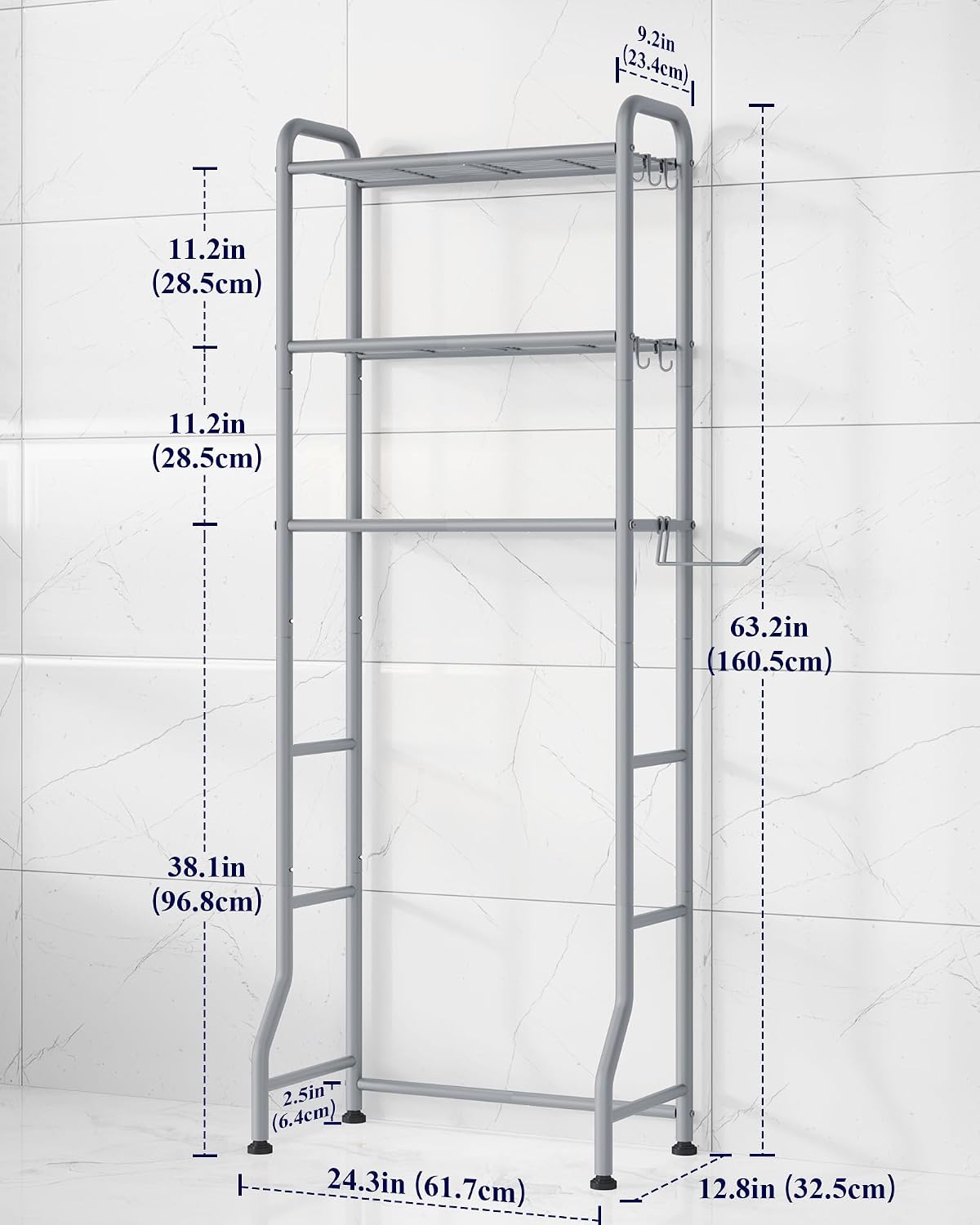 Kitsure Estante de almacenamiento sobre el inodoro, estante organiz...