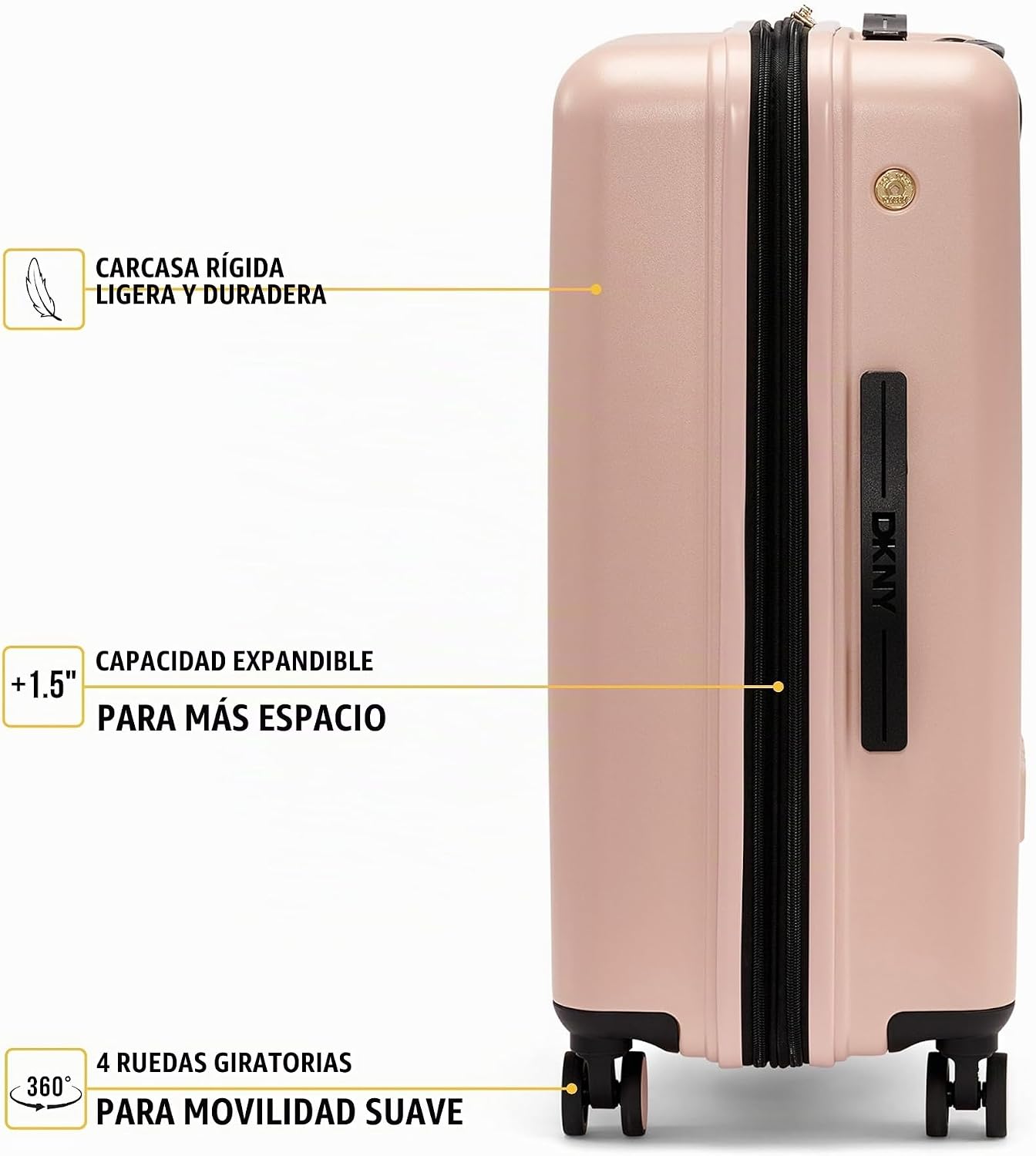 DKNY Amazon Exclusive On the Go - Equipaje a cuadros de 25 pulgadas...