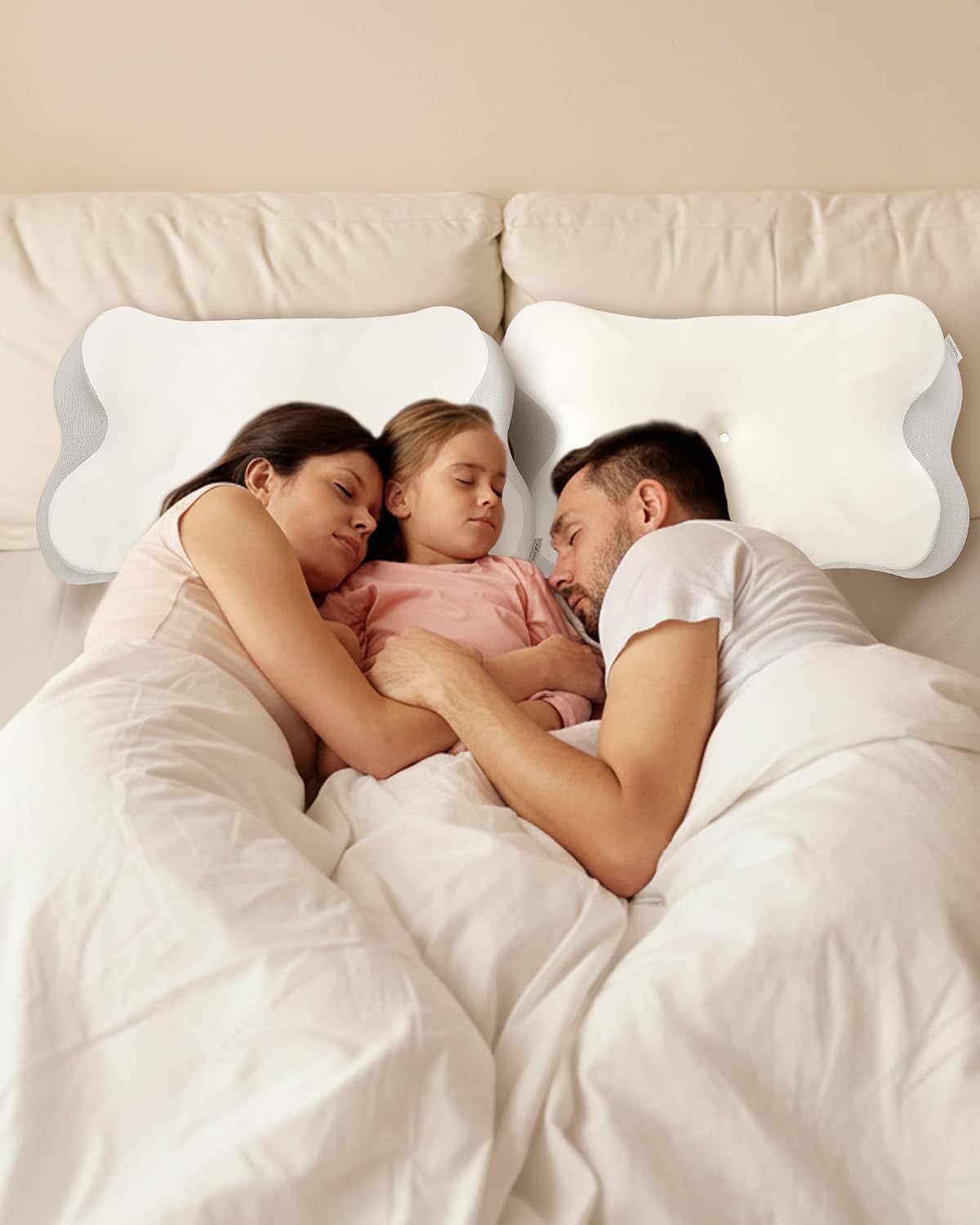 Feagar Almohada cervical para el cuello, almohada de espuma viscoel...