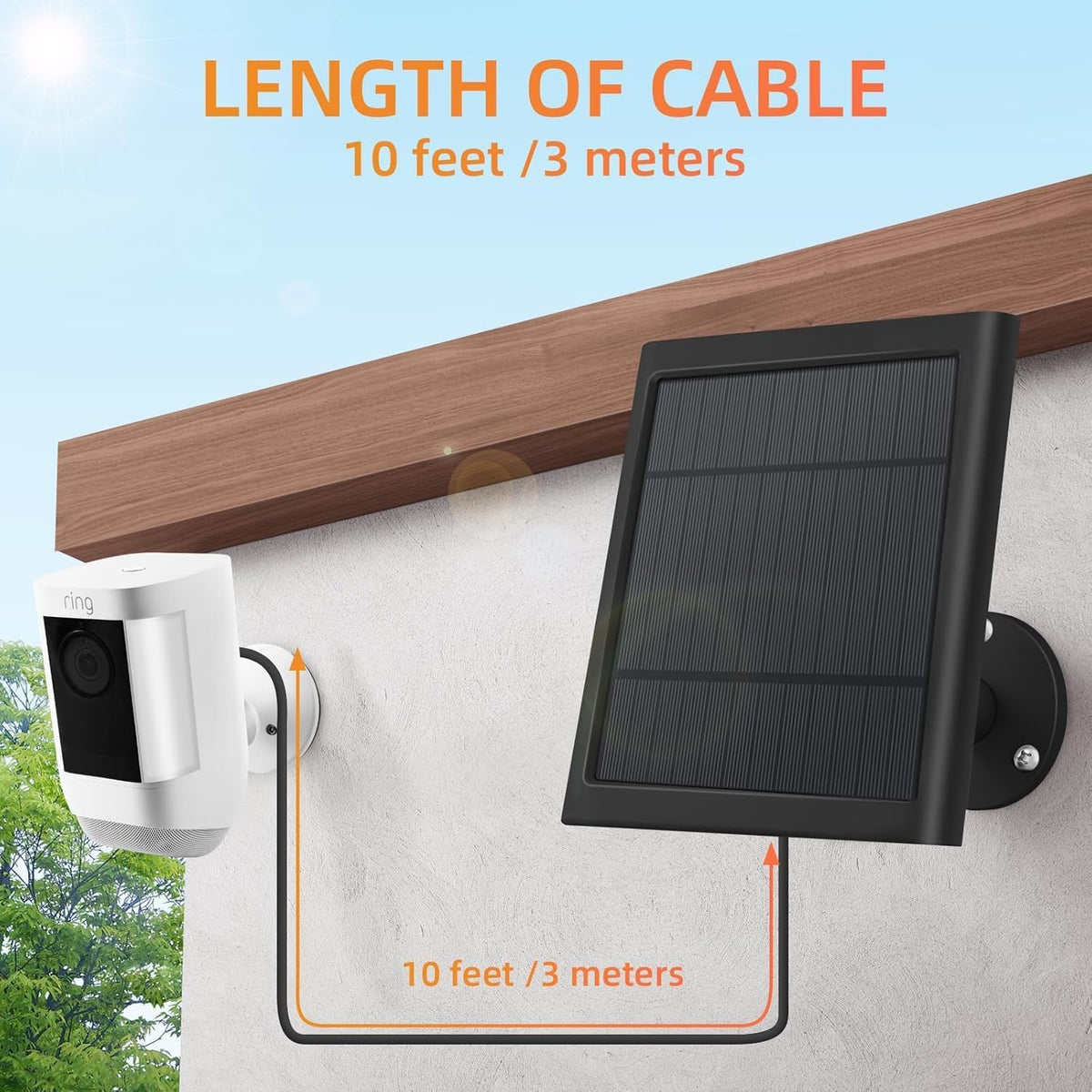 Panel solar para cámara de anillo, paquete de 2 cargadores solares...