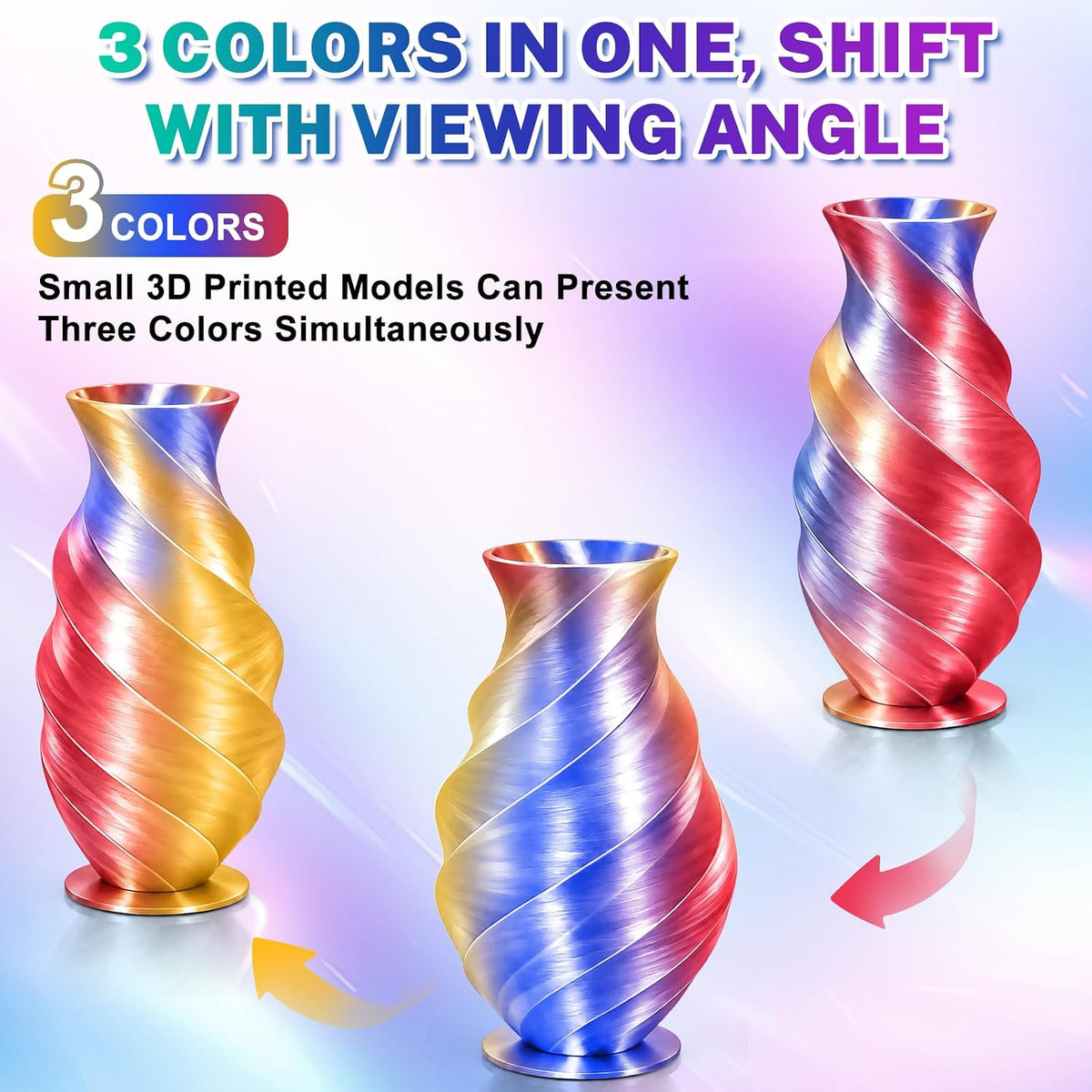 Colourbing Filamento para impresora 3D PLA + de seda tricolor de 0....