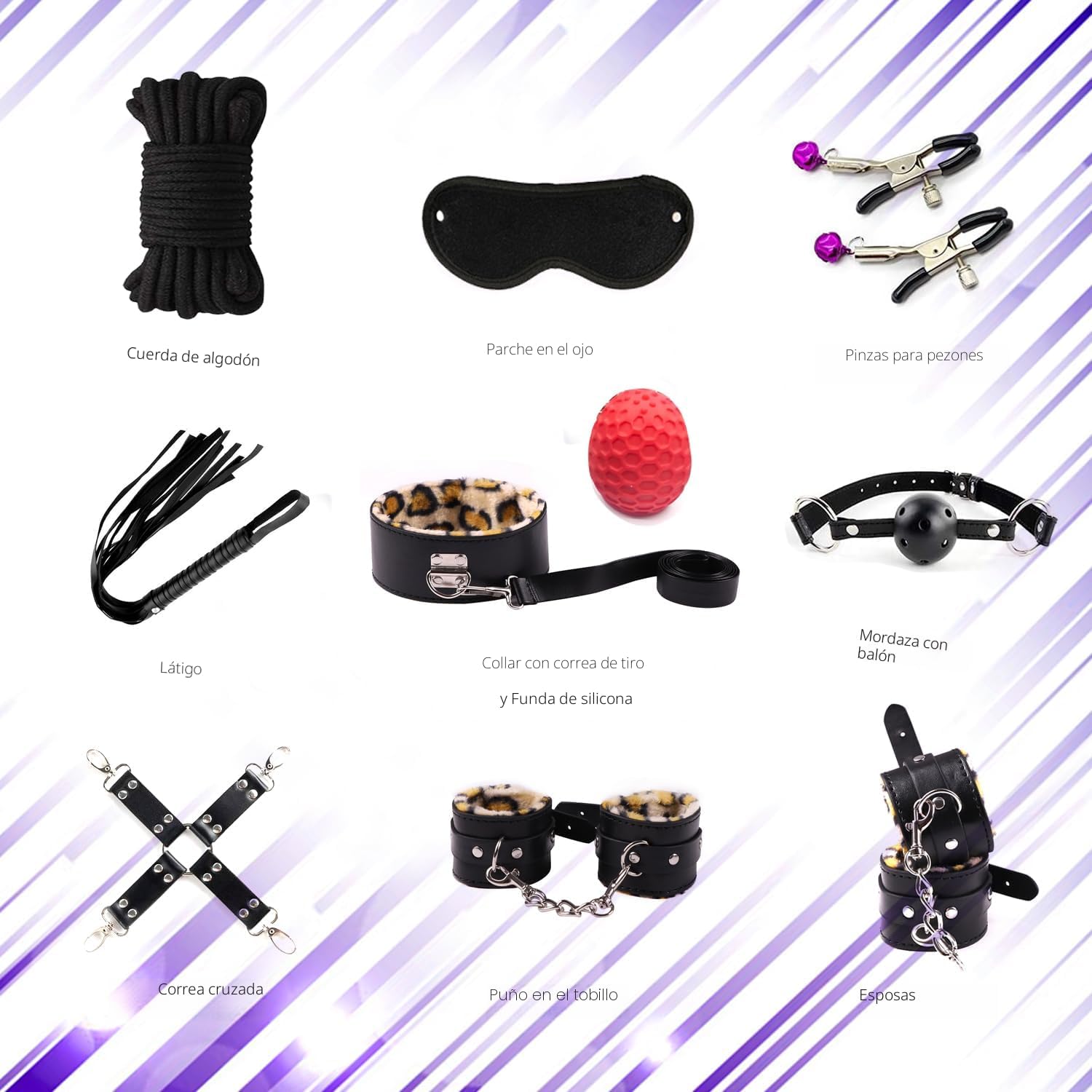 Kit de BDSM de 30 piezas, kit de bondage para adultos, kit de jugue...