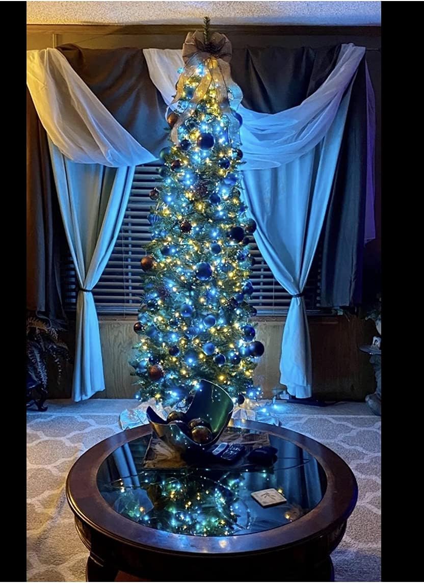 AIDDOMM 100 Unidades Luces LED de Navidad Aguamarina \u2013 50 pies...