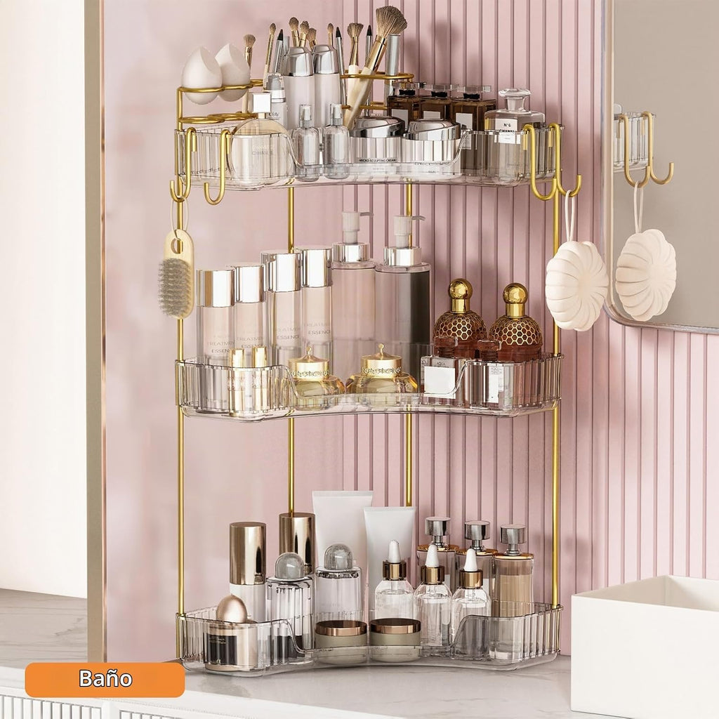 Greenby Organizador esquinero de 3 niveles para mostrador de baño,...