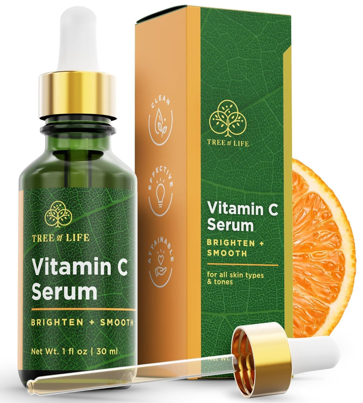Suero de Vitamin C para cara con ácido hialurónico, anti envejecimi...