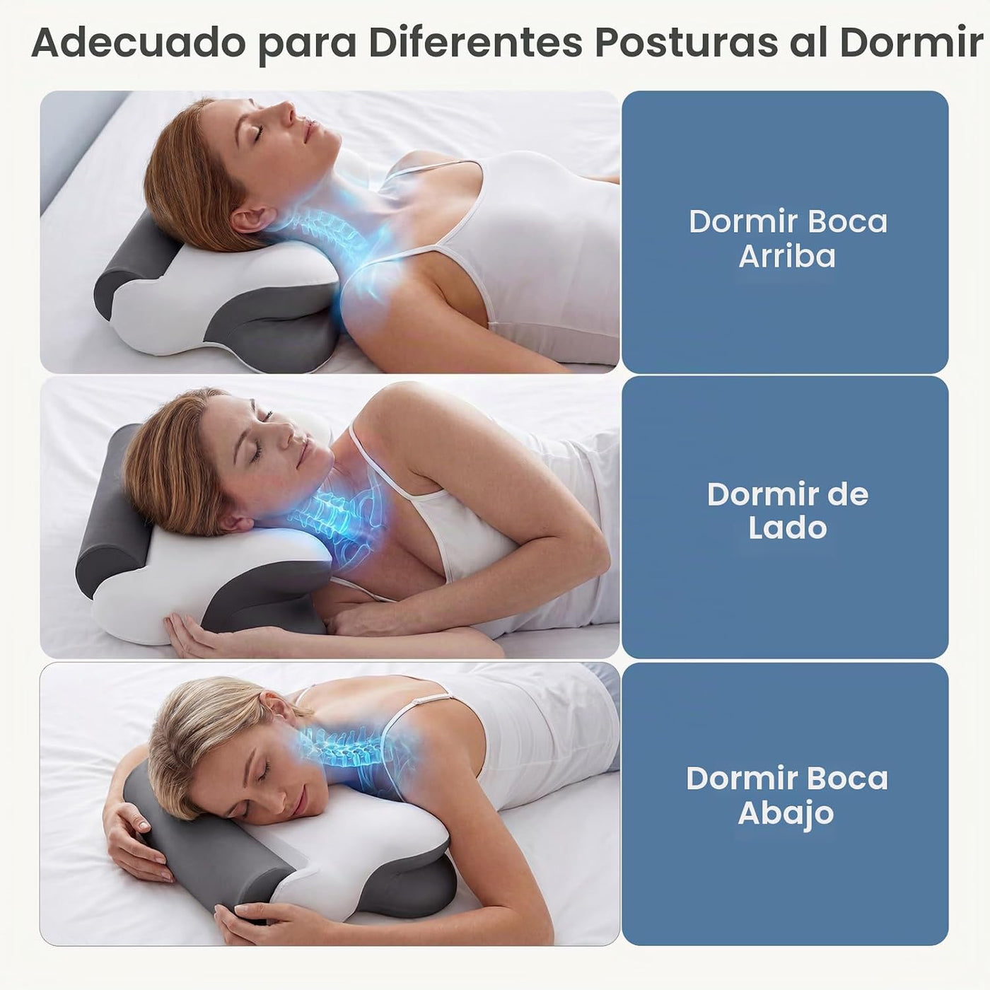 Sweetcrispy Almohada cervical para dolor de cuello, almohada ergonó...
