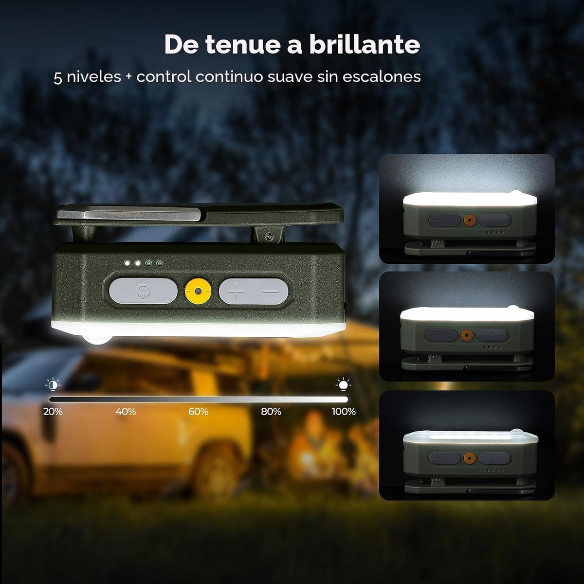 BougeRV Camping Light AL01, tienda de campaña recargable para área...