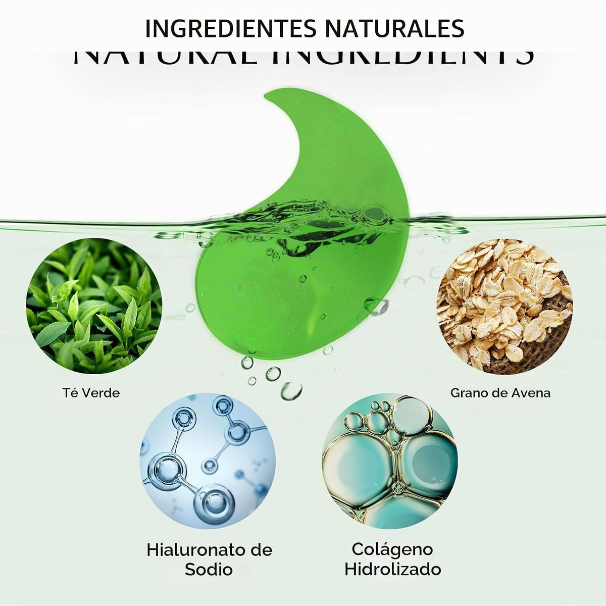 Parches debajo de los ojos de té verde de Enaskin Naturals para hin...
