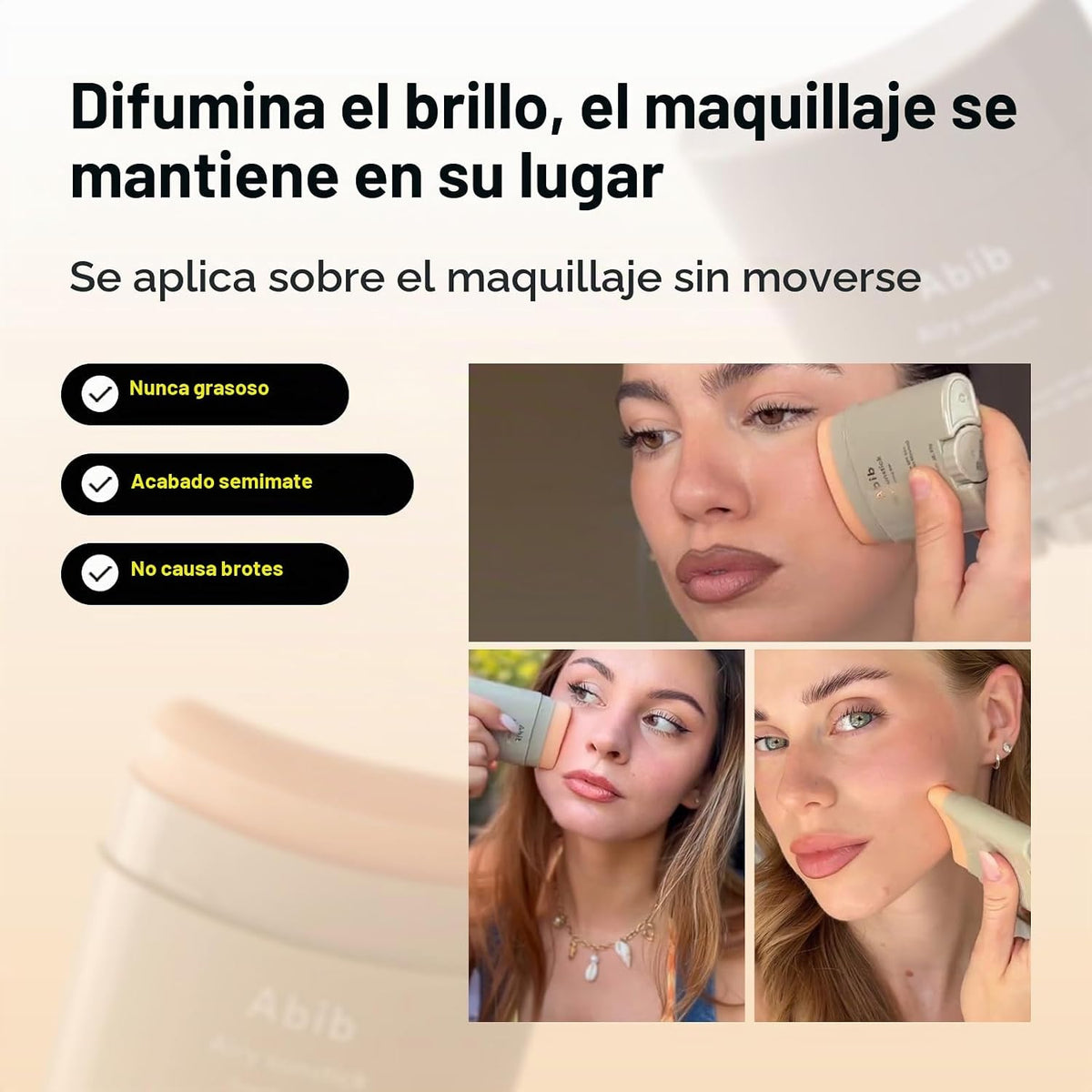 Abib Airy - Barra de protección solar SPF50+ de amplio espectro, ba...