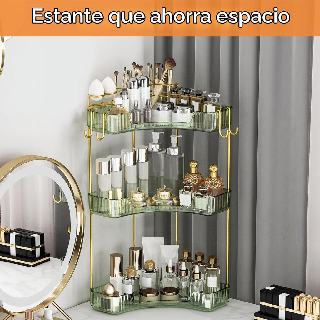 Greenby Organizador esquinero de 3 niveles para mostrador de baño,...
