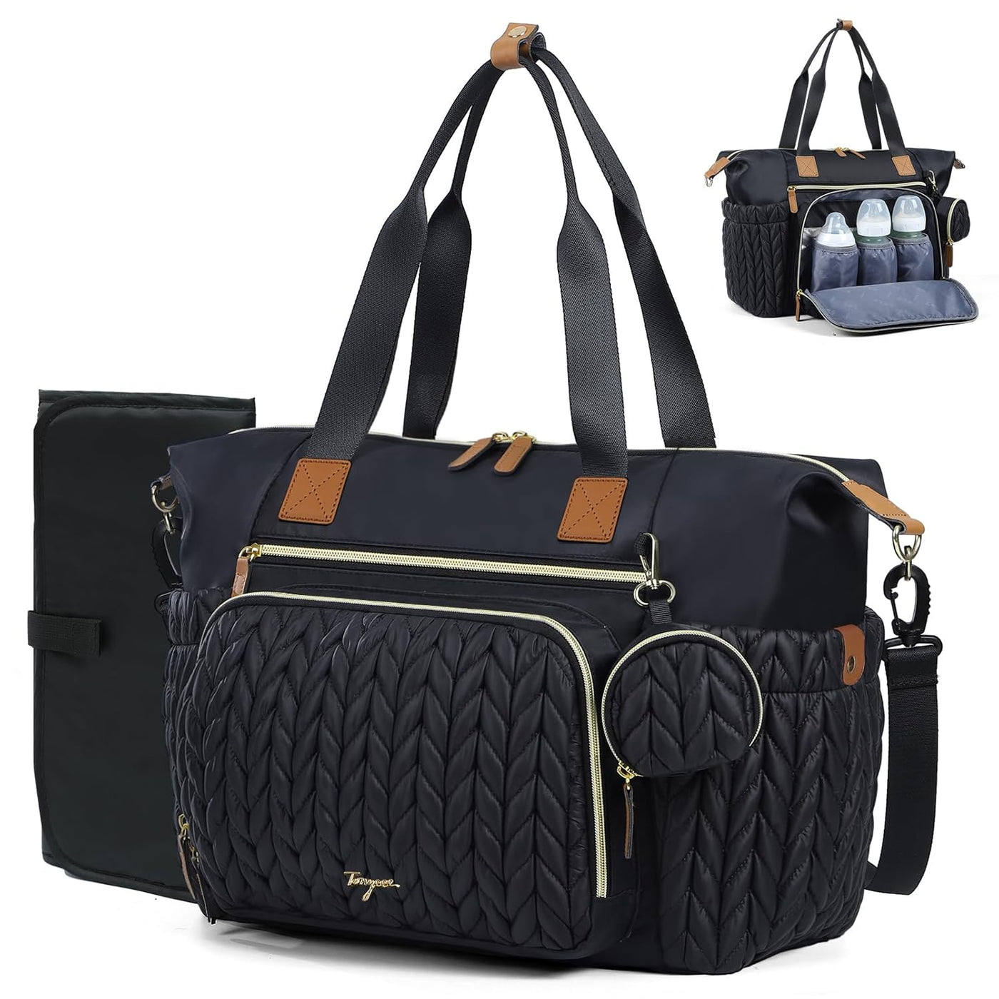 Tonyeee - Bolso para pañales, gran bolsa de pañales impermeable, bo...