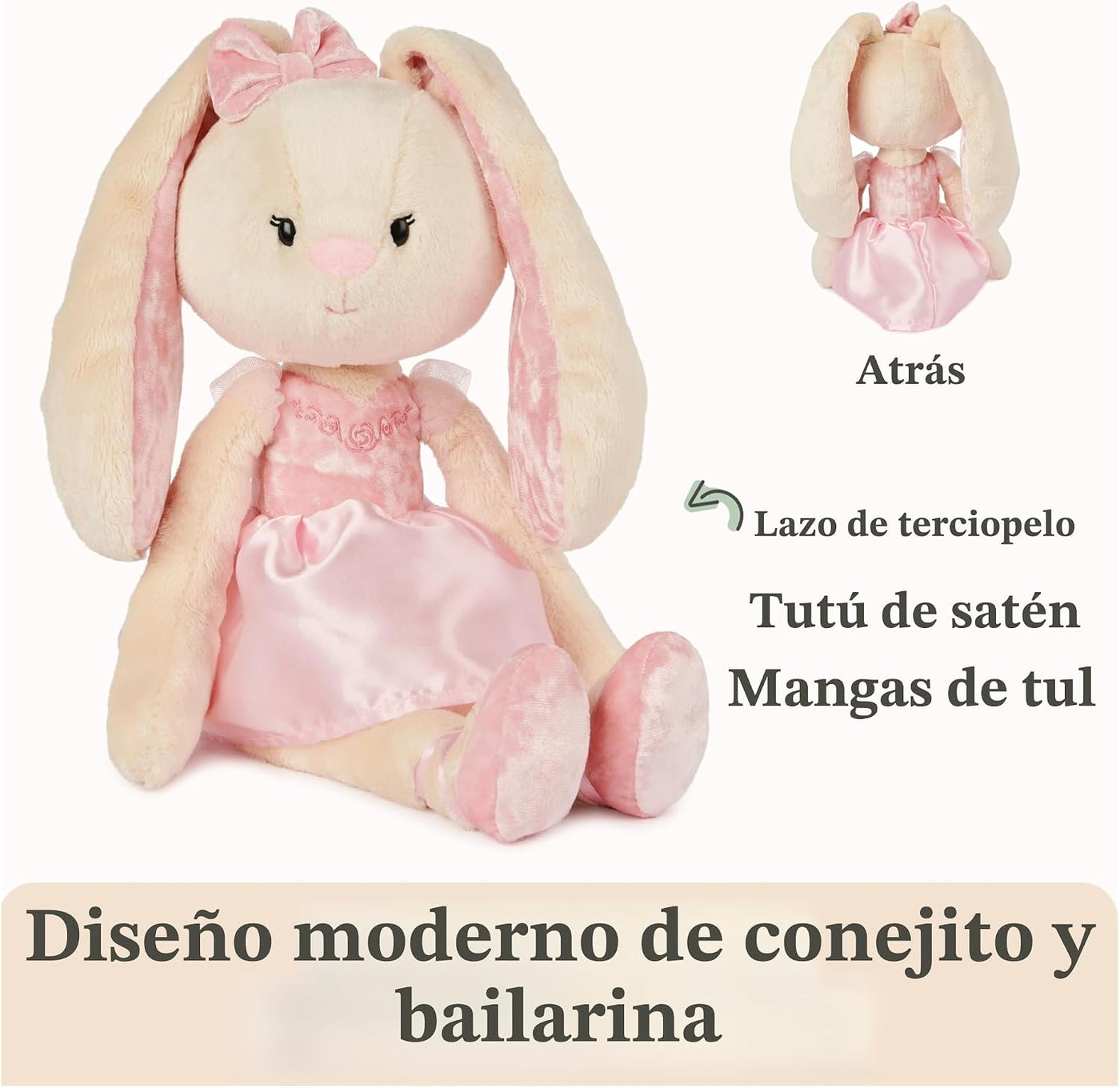 GUND Amigos para llevar de peluche, conejita de ballet, animal de p...