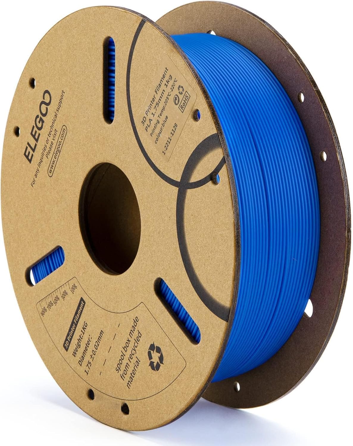 ELEGOO Filamento PLA 1.75mm Azul Oscuro 1KG, Filamento para Impreso...