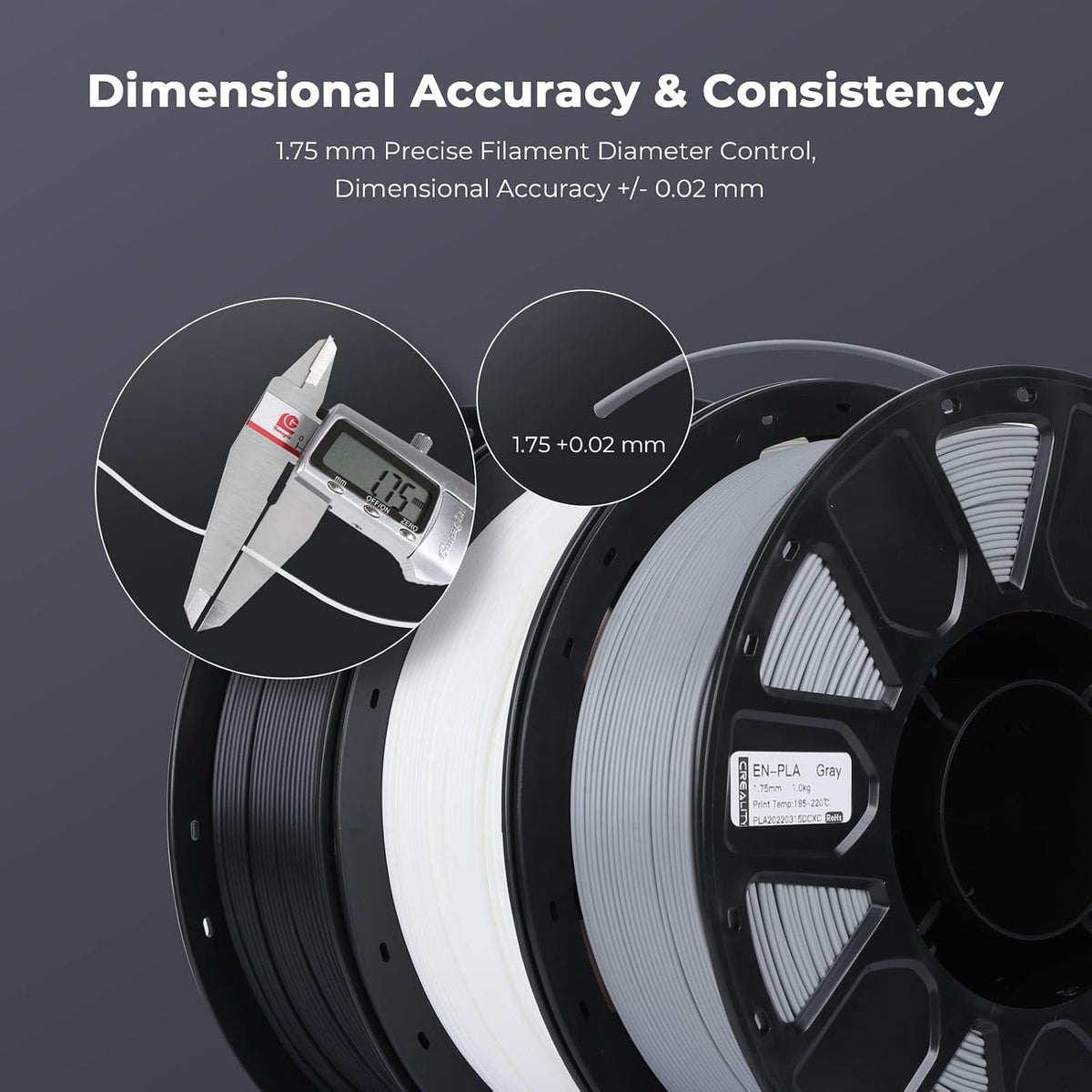 Creality Filamento PLA para impresora 3D de 0.07 in, 2.2 lbs, amari...