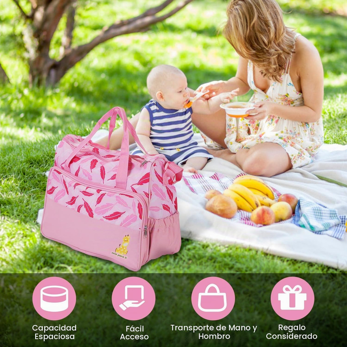 Moclever Juego de 5 bolsas de pañales - Bolsas de bebé para mamá, R...