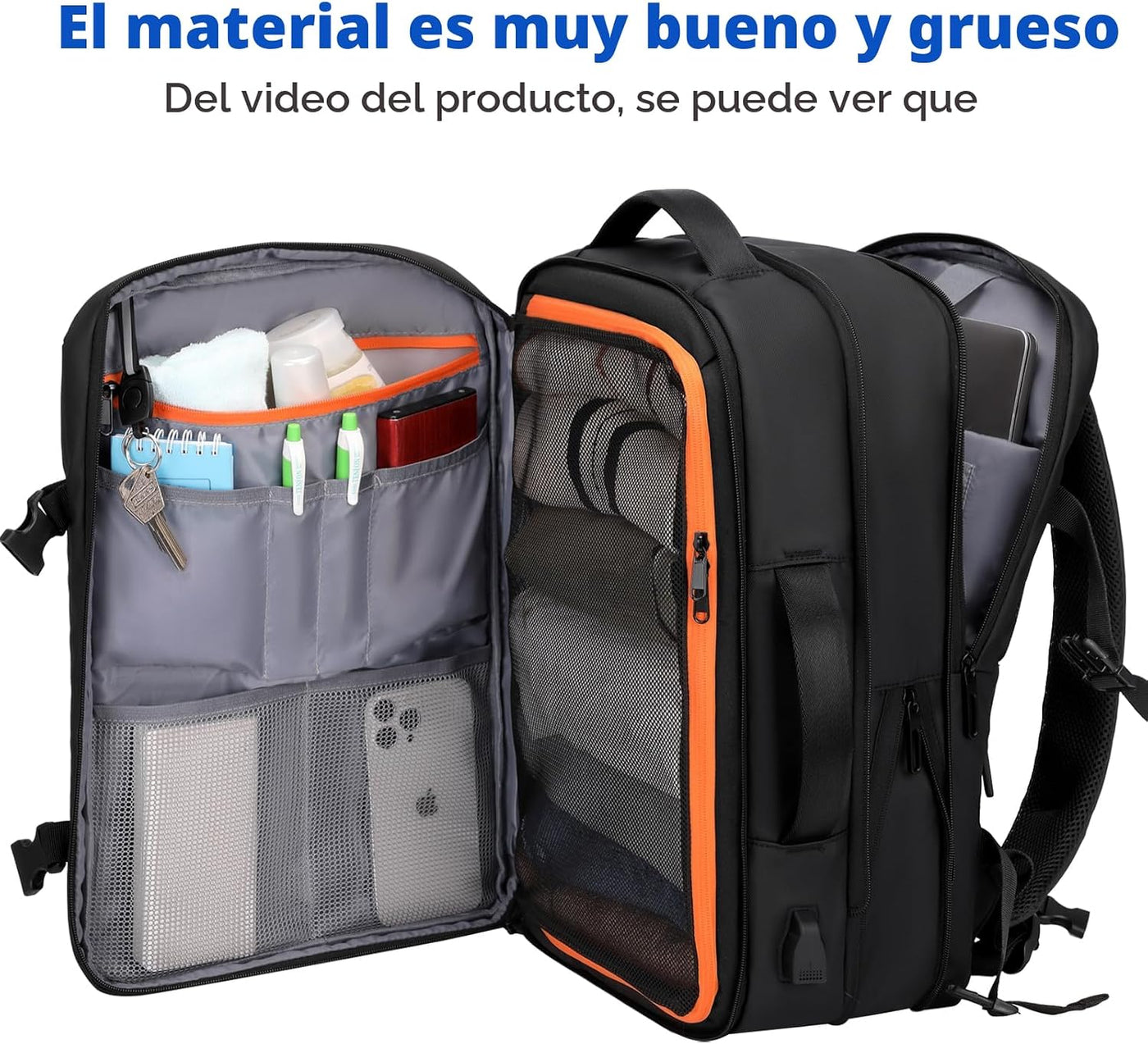 Rcrirth Mochila de viaje de mano para aviones | Mochila expandible...
