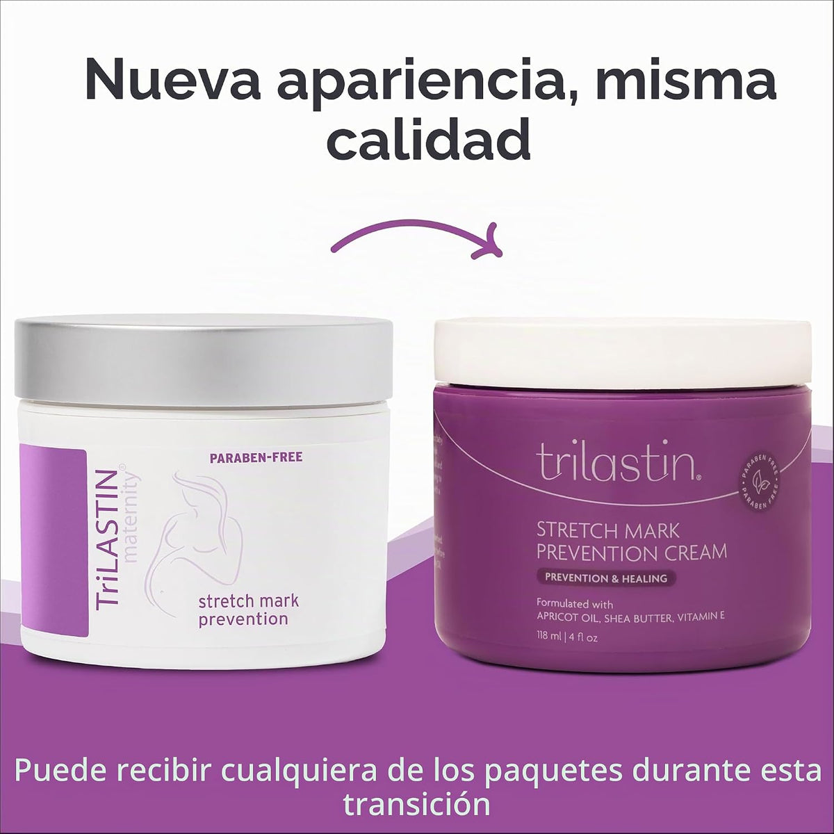 TriLASTIN Crema de estrías para el embarazo, crema hidratante para...