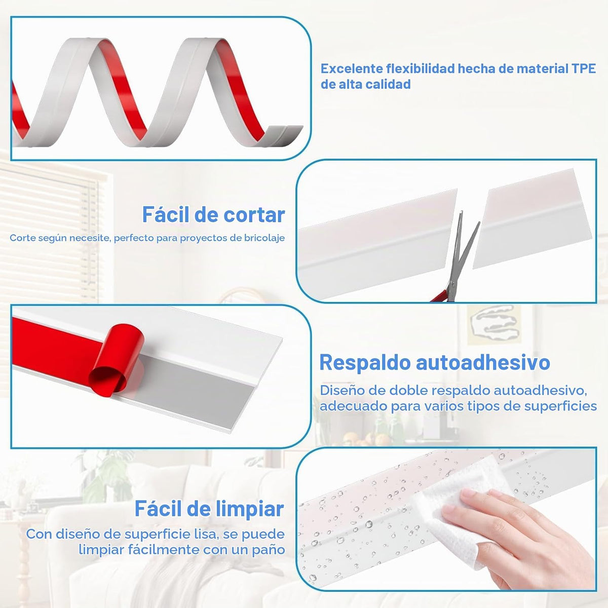 Pluden Tira de sellado para puerta de 2 pulgadas (ancho) x 6.1 metr...