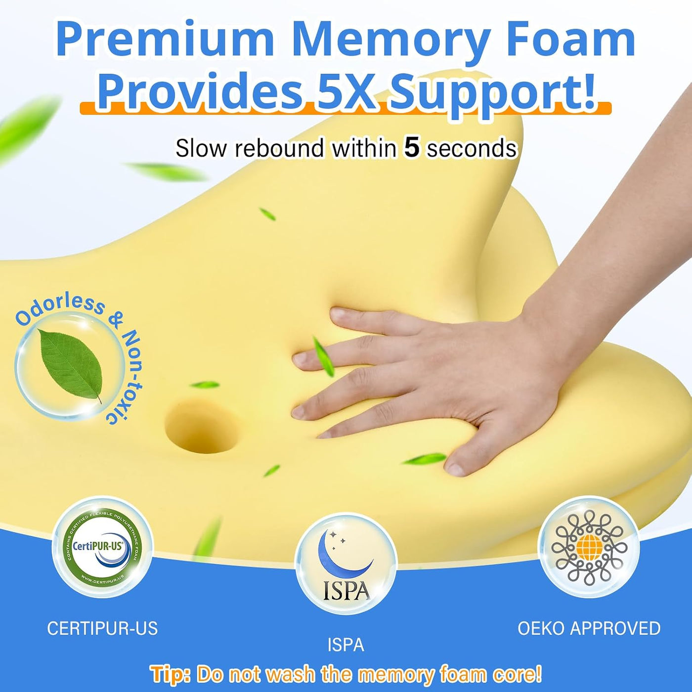 Ehomfory - Almohada cervical cervical, almohadas ergonómicas de esp...