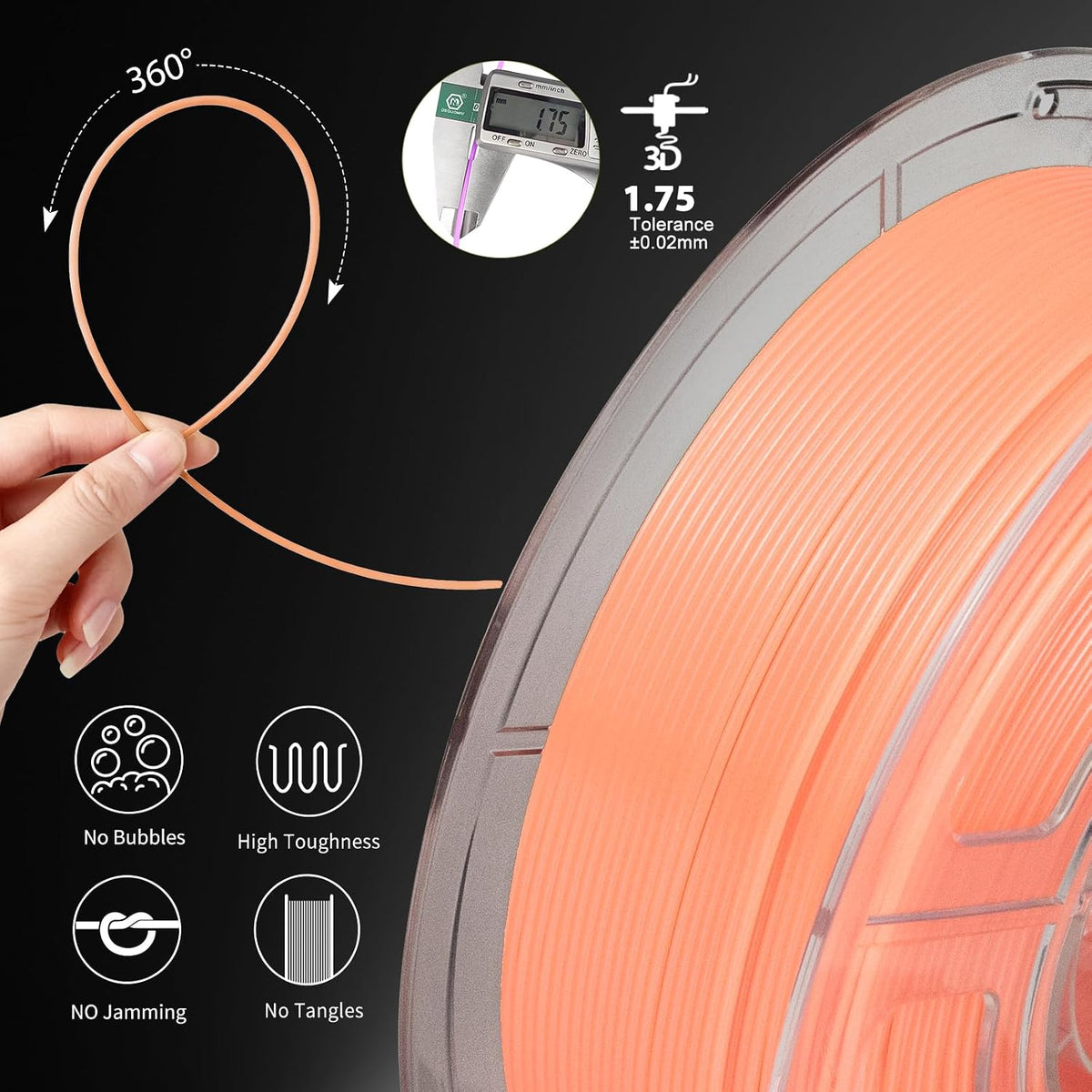 iSANMATE Filamento para Impresora 3D Brillo Naranja PETG, Filamento...