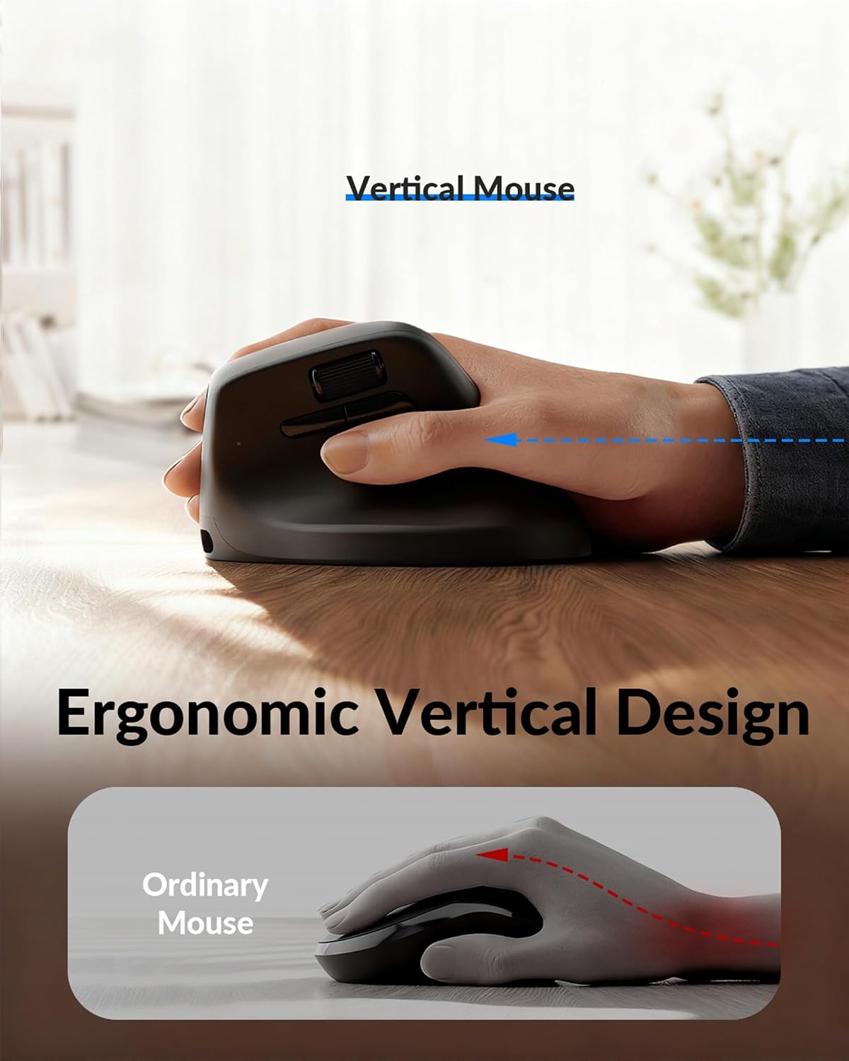Keychron M5 8K Ratón Ergonómico Vertical Inalámbrico, 2.4 GHz\/Blue...