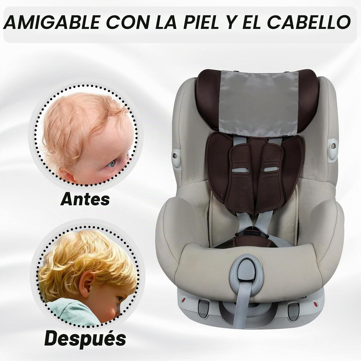 Okueejur 2 fundas de satén para reposacabezas de asiento de automóv...