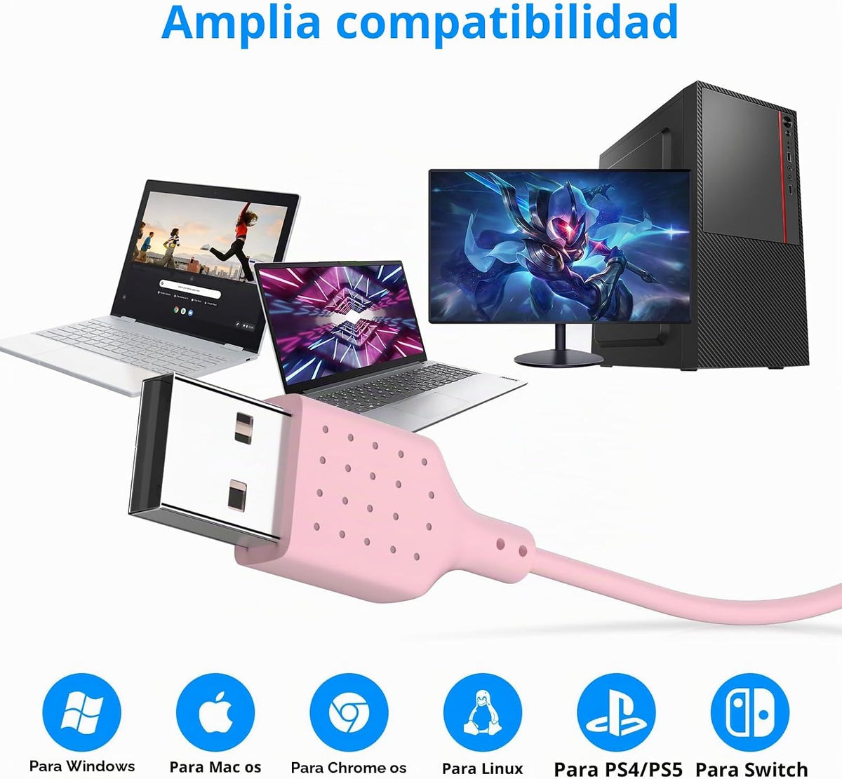 AIAUXAI Auriculares USB para PC,Auriculares con micrófono para comp...