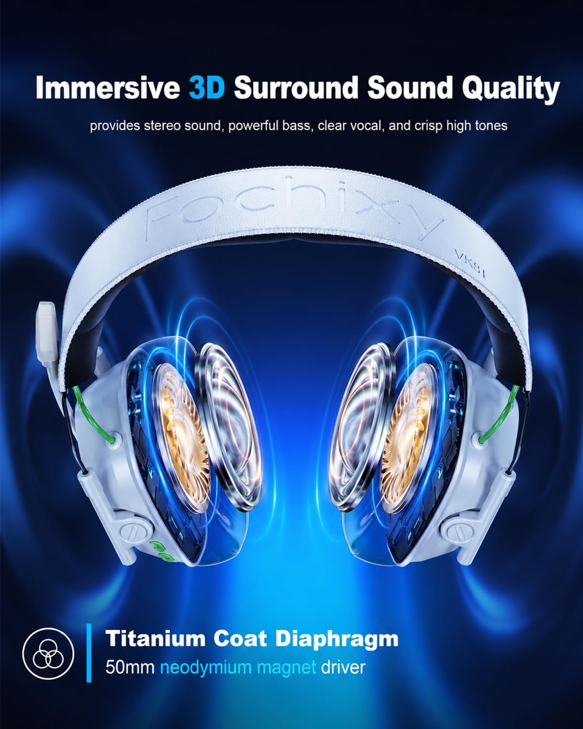 Auriculares inalámbricas para juegos para PS5, PS4, PC, Switch, lat...