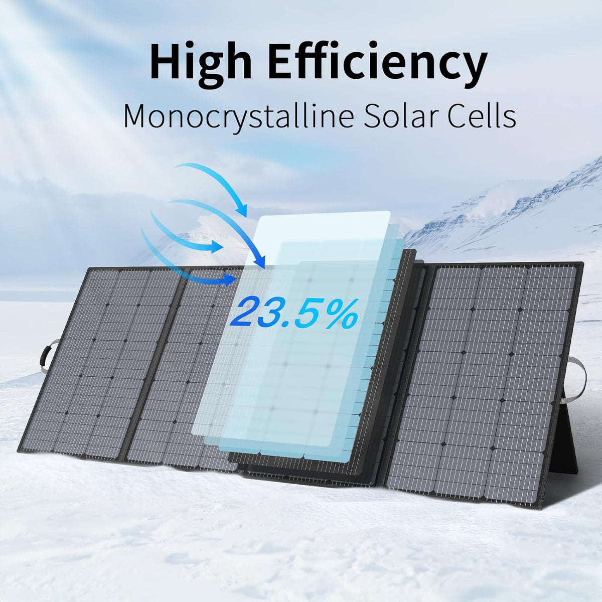 Panel solar portátil de 400 W, paneles solares plegables ligeros co...