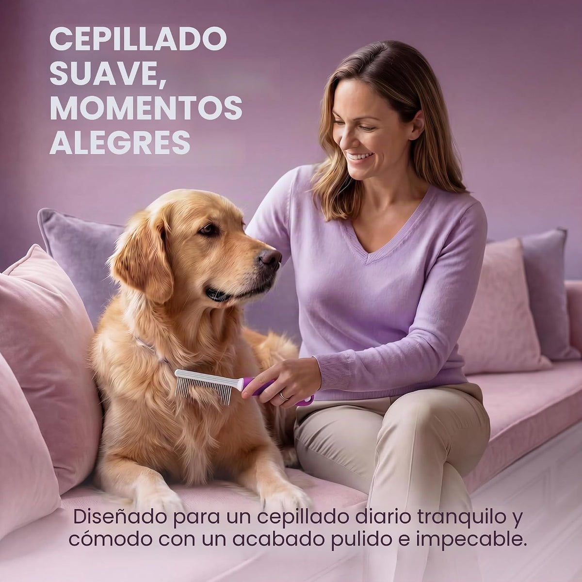 Poodle Pet - Peine desenredante para mascotas con dientes largos y...