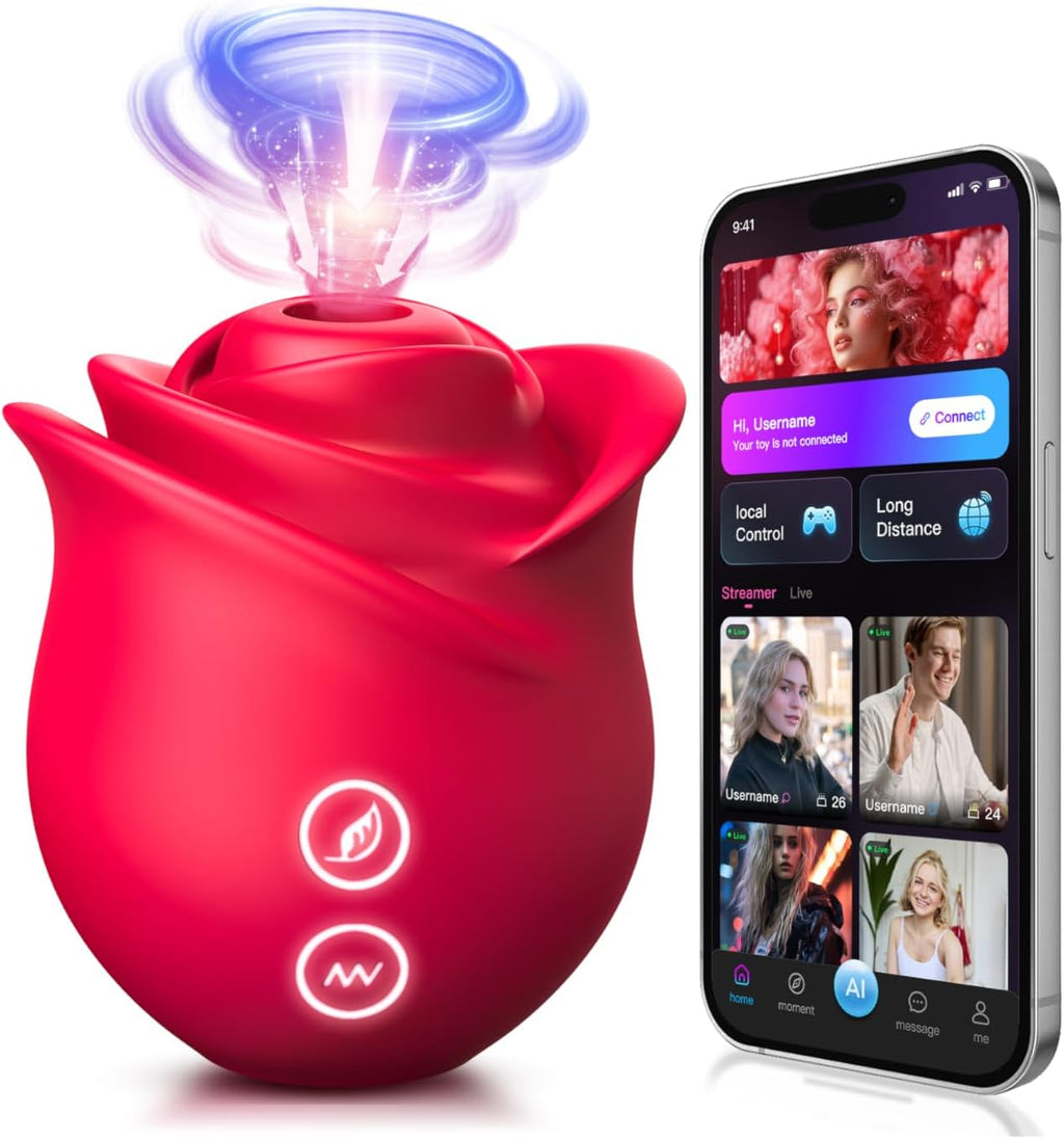 Vibrador de succión de juguete sexual de rosas, juguetes para adult...