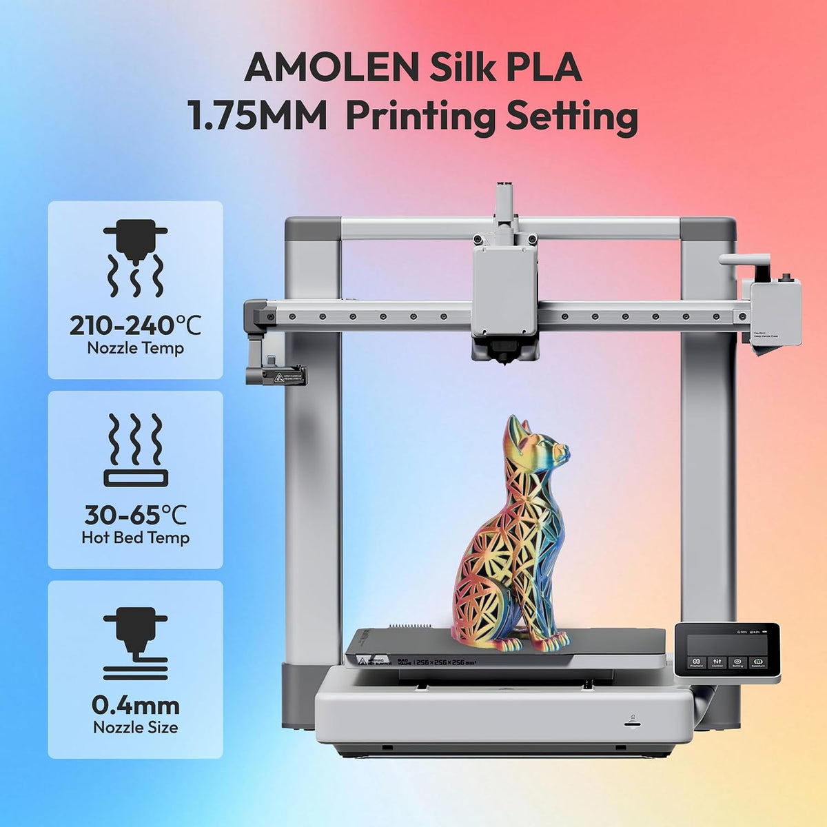 AMOLEN Paquete de filamentos de seda para impresora 3D de ácido pol...