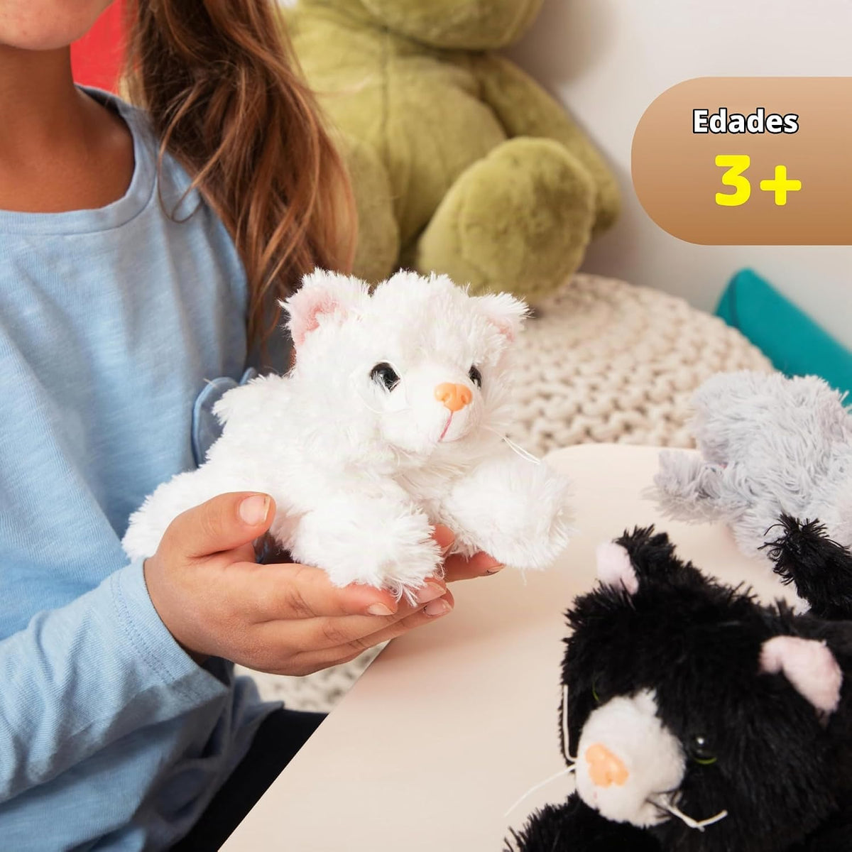 PREXTEX Juguetes de Peluche de Gato Animal de Peluche con 3 Gatos A...