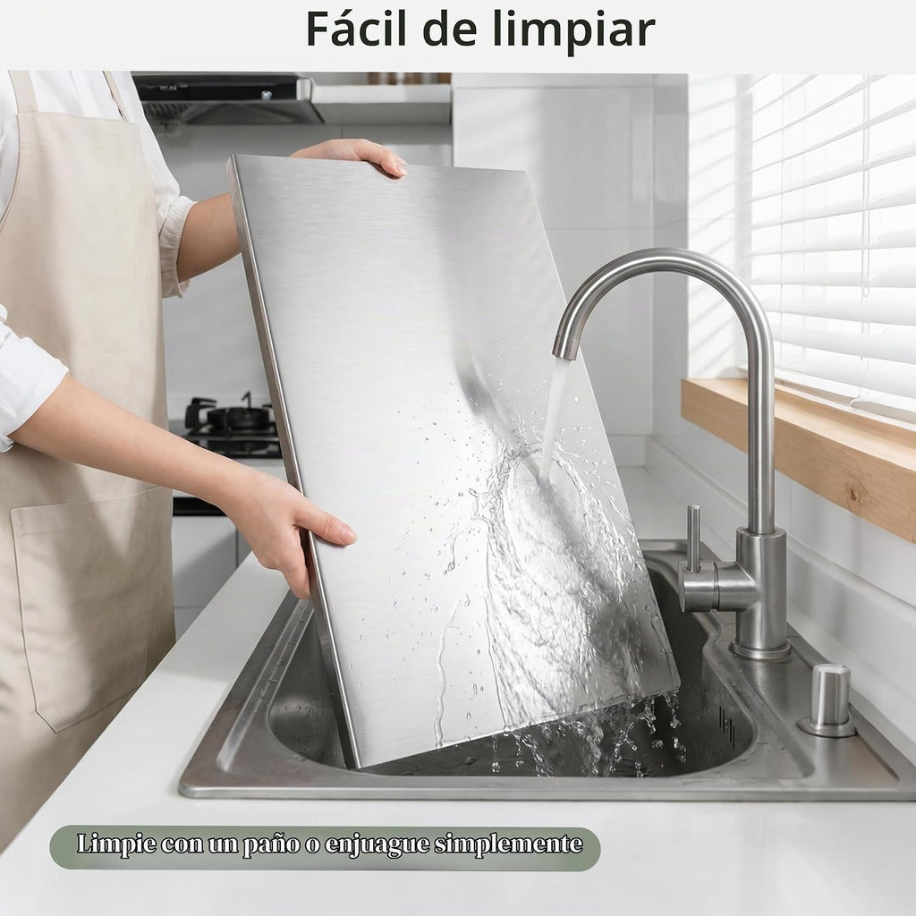 Tabla de cortar de acero inoxidable con labio, tabla de cortar de m...