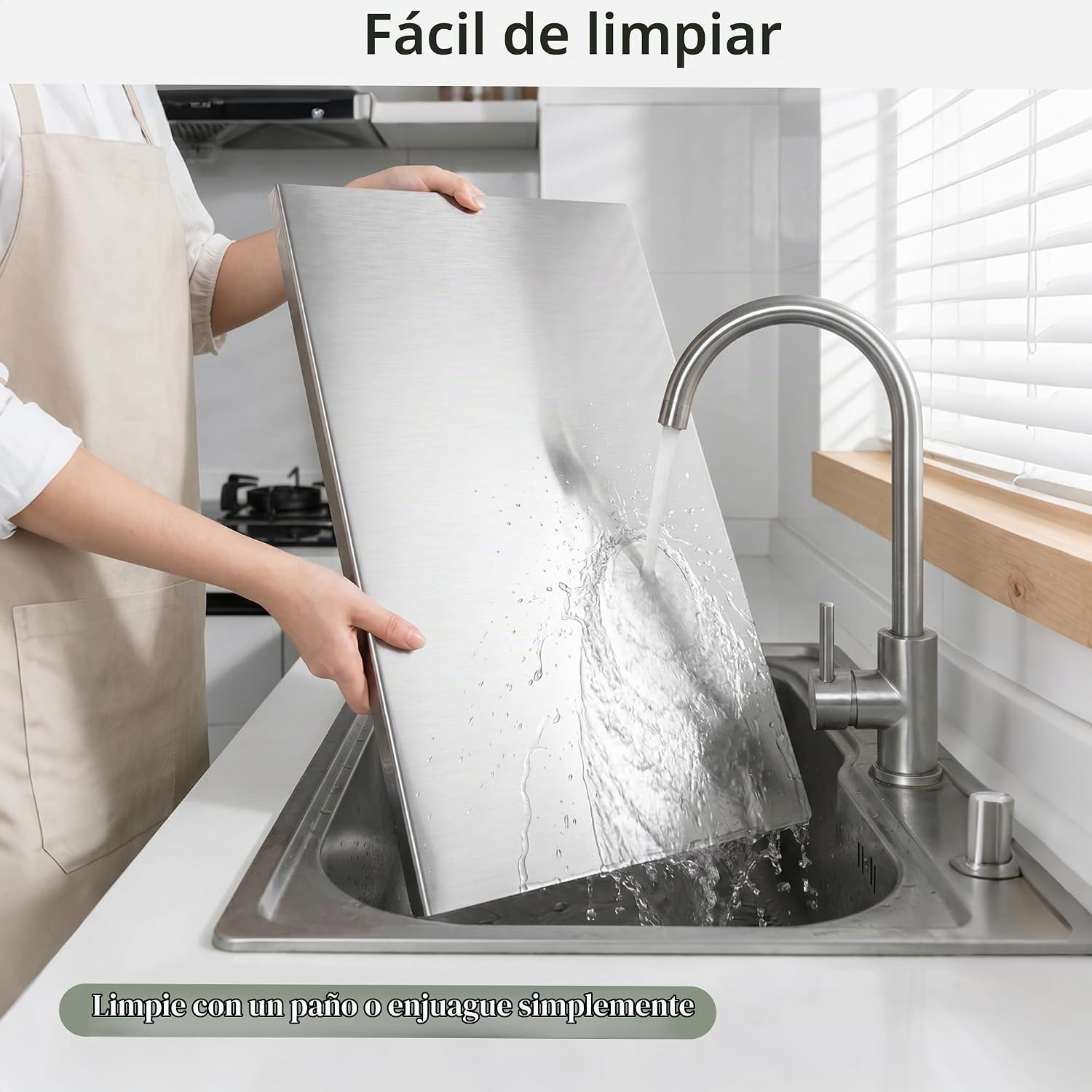Tabla de cortar de acero inoxidable con labio, tabla de cortar de m...