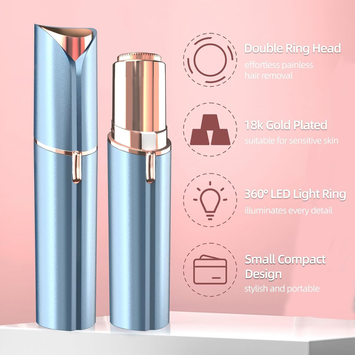 Vexloria Removedor de vello facial para mujeres, recargable por USB...