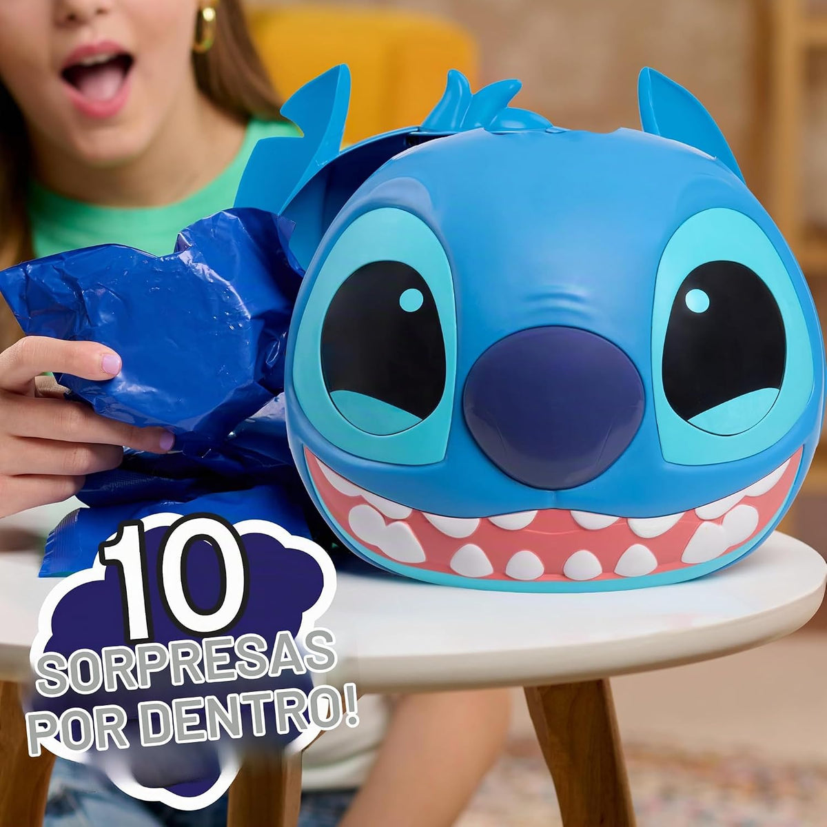 Cápsula Misterio Jumbo de Disney Stitch, 10 Sorpresas Adentro, Figu...