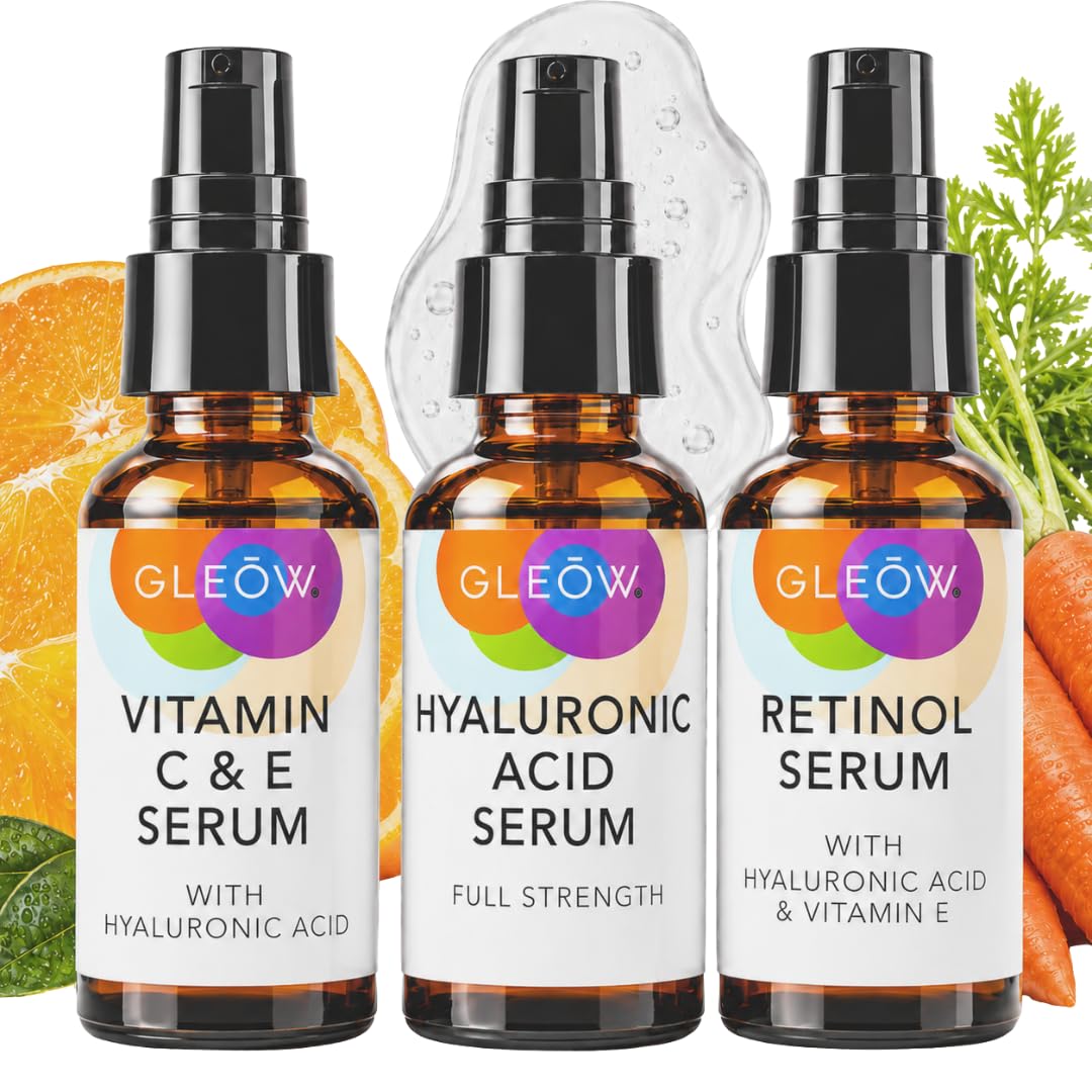 GLEOW - Set de cuidado de la piel: retinol, vitamina C y suero de á...