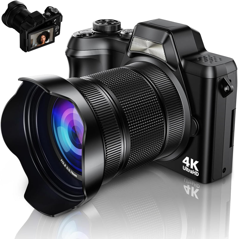 Cámara digital 4K para fotografía, cámara de vlogging de enfoque au...