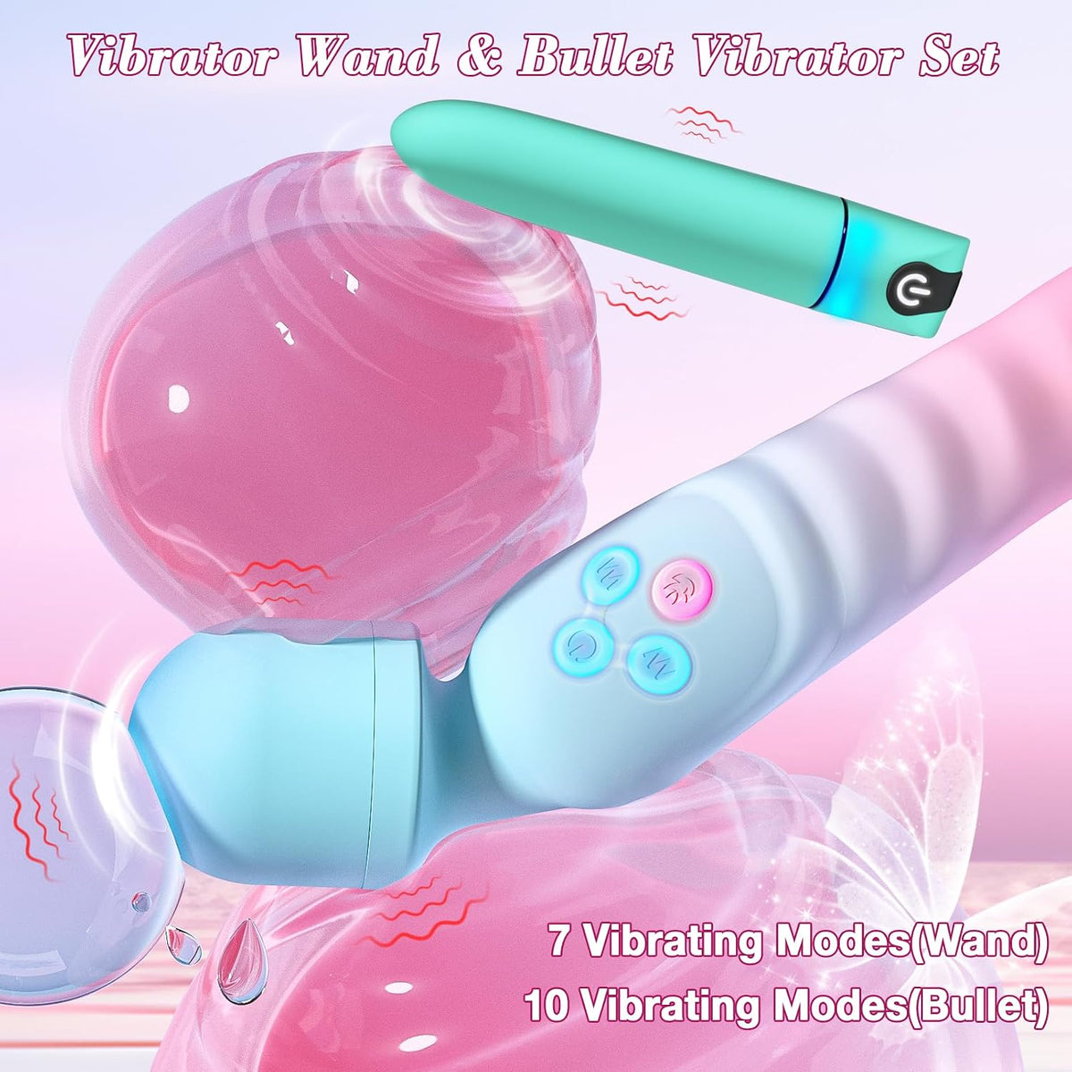 Juego de varita vibradora G Spot y lubricante a base de agua