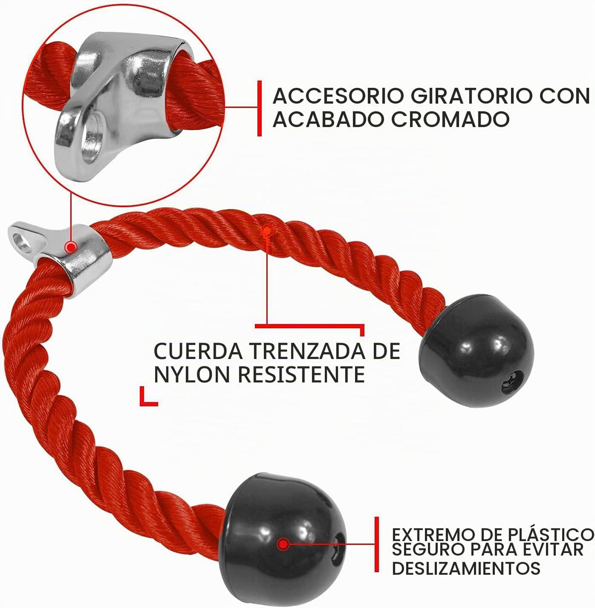 Yes4All Accesorio de cable de cuerda de tríceps de lujo, 27 y 36 pu...