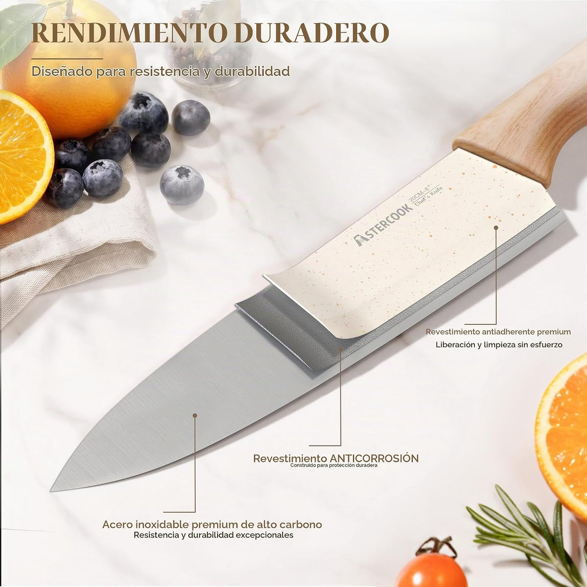 Astercook Juego de cuchillos, juego de 13 cuchillos de cocina con r...
