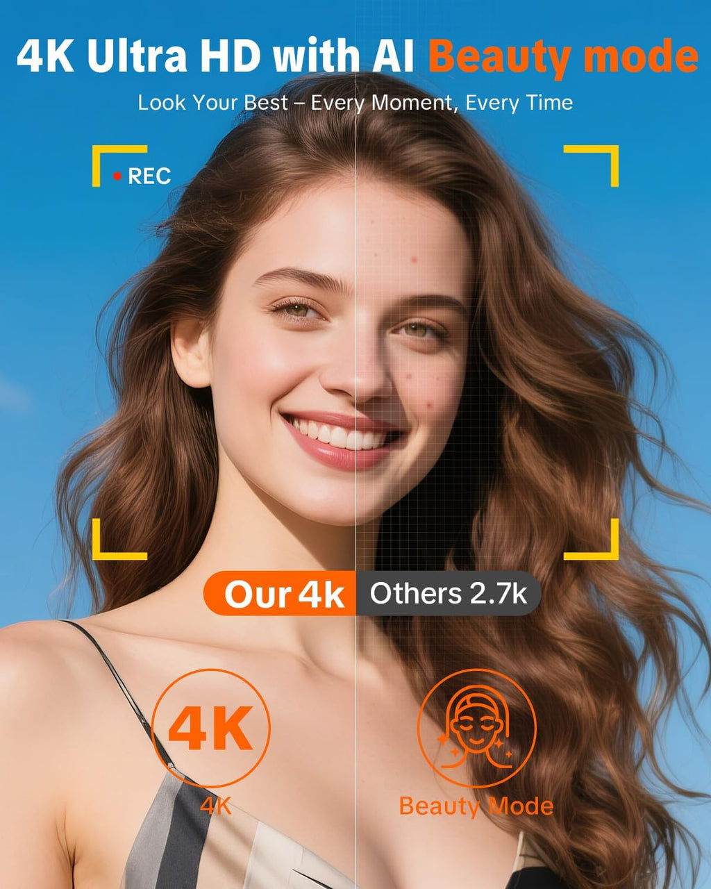 W &amp; O Cámara digital 4K para fotografía, cámara digital para ni...