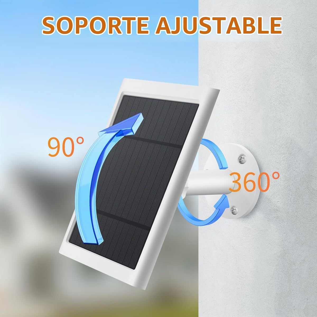 Panel solar para cámara de anillo, paquete de 4 cargadores solares...