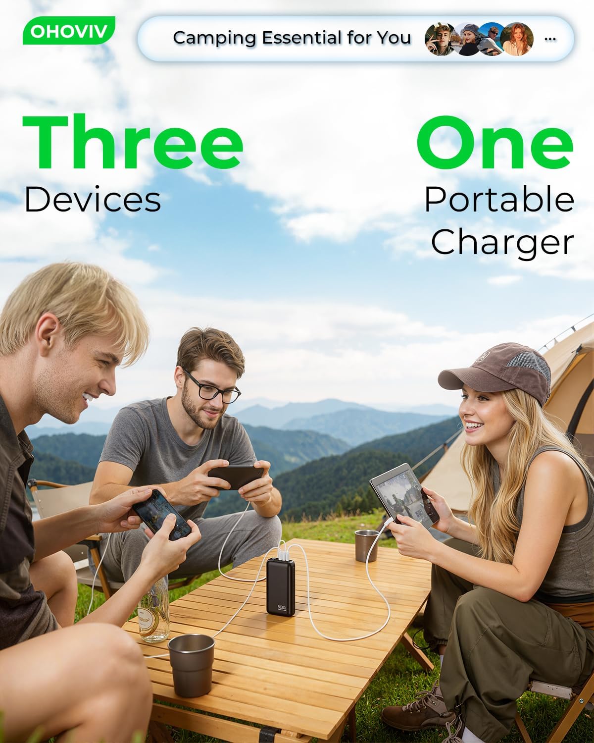 OHOVIV Cargador portátil Power Bank 50000mAh, batería PD 22.5W | Ca...